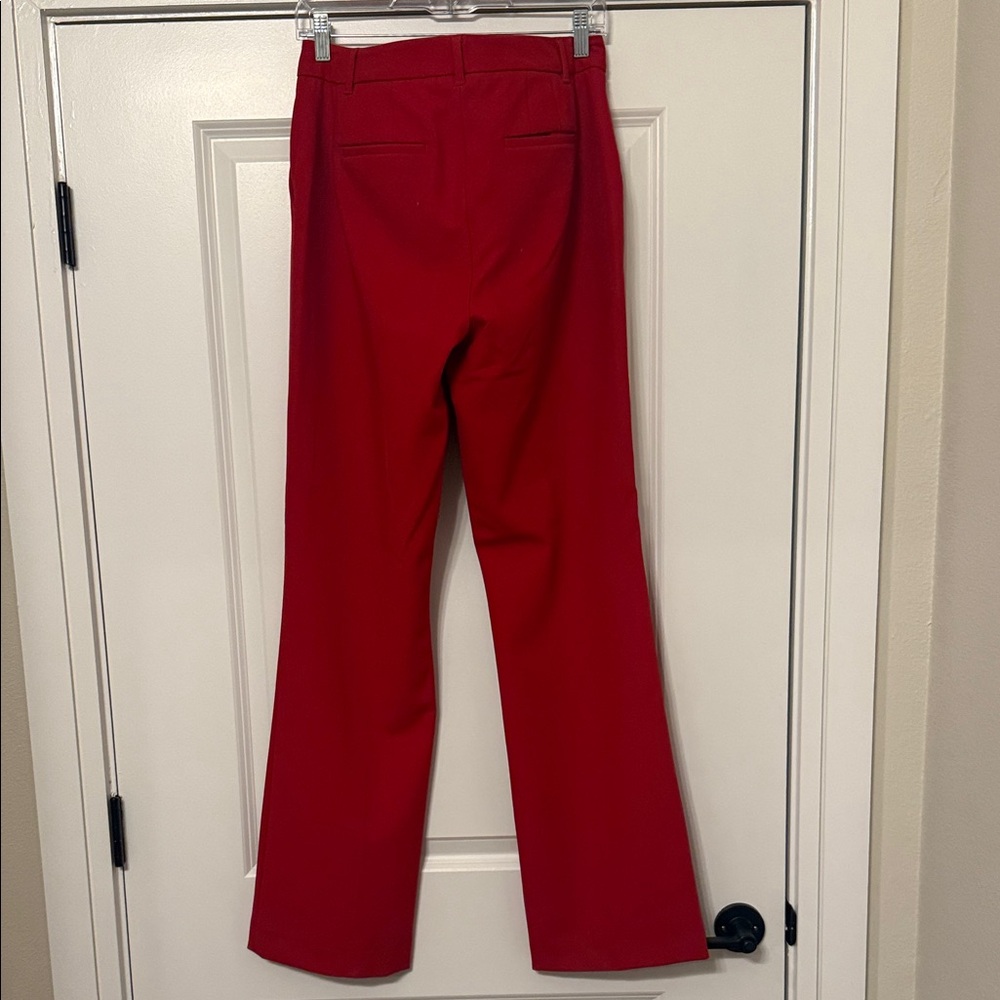 White House Black Market Vibrant Red Flare Pants - Picture 4 of 9